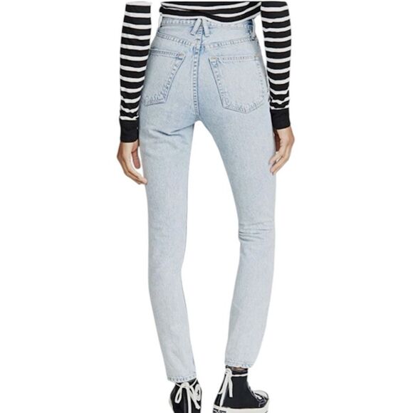 NWT SLVRLAKE Women's Blue Beatnik High-Rise Slim Jeans Size 24 Time Worn Wash - Picture 6 of 16